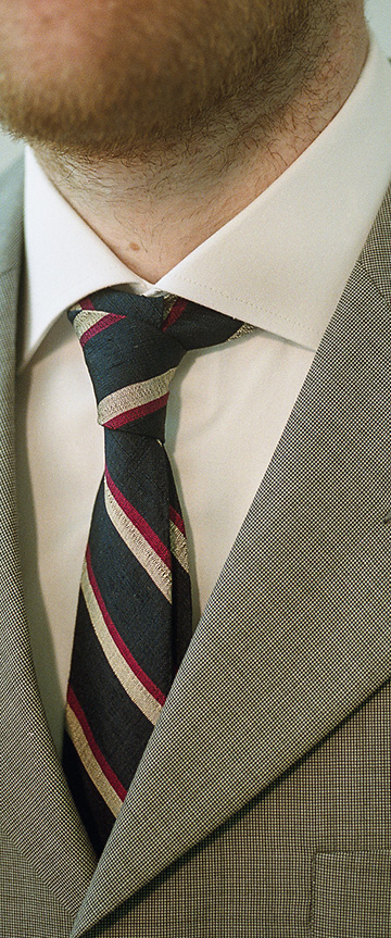 Natural Stretch Chambray(white)シャツの着用3