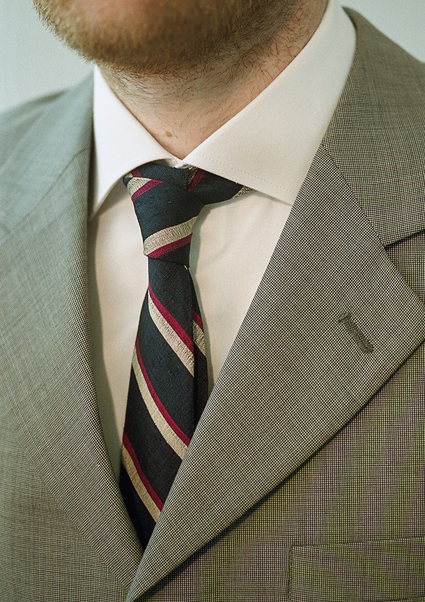 Natural Stretch Chambray(white)シャツの着用3