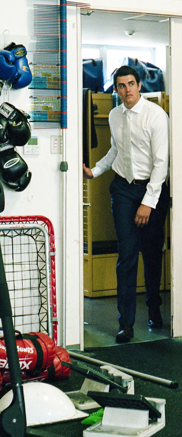 Fair Dobby Stripe(white)シャツの着用3