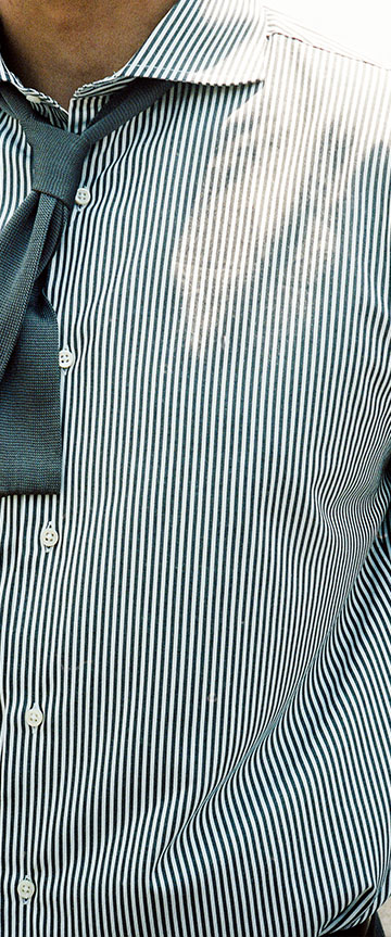 London Stripe(black white)シャツの着用3