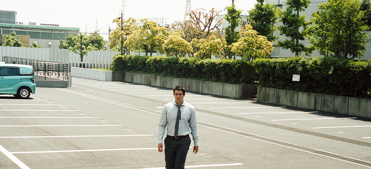 London Stripe(black white)シャツの着用1