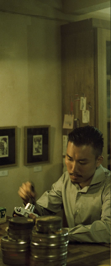 London Stripe(black white)シャツの着用2