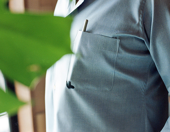 Rich Oxford(royal blue)シャツの着用1