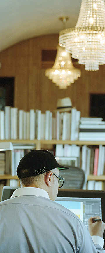 Rich Oxford(royal blue)シャツの着用3