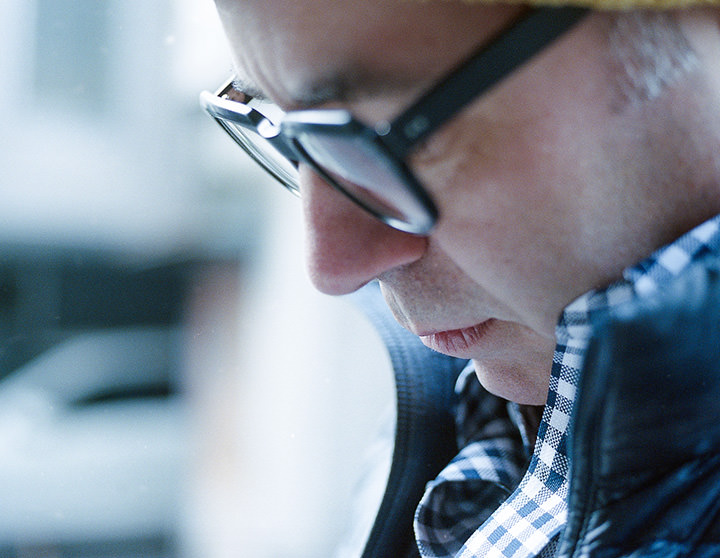 Soft Gingham Check(black white)シャツの着用1