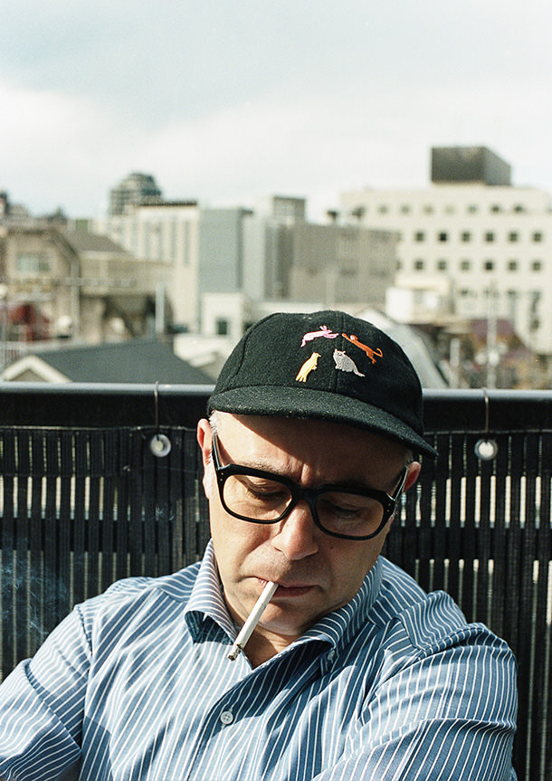 Pencil Stripe(blue white)シャツの着用3