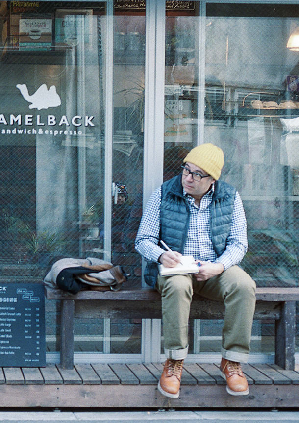 Soft Gingham Check(black white)シャツの着用3